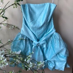 Aqua mint blue formal prom dress